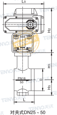 對夾式電動V型球閥結(jié)構(gòu)圖