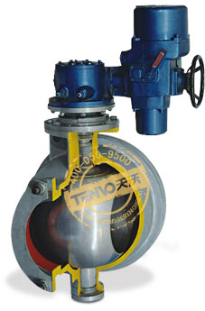 裝配Q型電動(dòng)執(zhí)行器電動(dòng)固定球閥實(shí)物圖