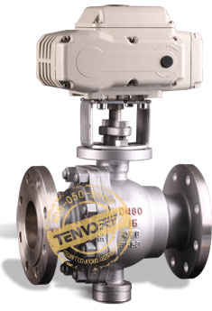 裝配TT系列執(zhí)行器電動(dòng)固定球閥實(shí)物圖