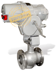 裝配智能電動執(zhí)行器電動偏心半球閥實物圖