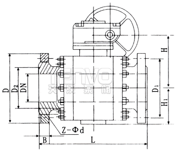 鍛鋼抗硫固定球閥結(jié)構(gòu)圖