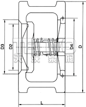H72H型對(duì)夾式止回閥結(jié)構(gòu)圖