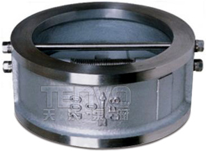 H76H型雙瓣旋啟式對(duì)夾式止回閥實(shí)物圖