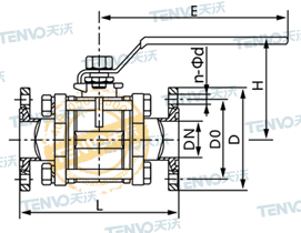 活套法蘭連接高真空球閥結(jié)構(gòu)圖