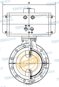 D641F46氣動(dòng)法蘭式襯氟蝶閥結(jié)構(gòu)圖