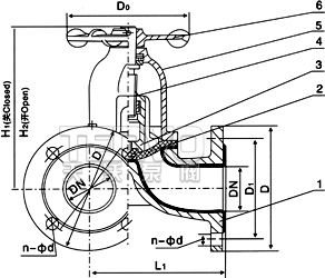 G49J三通隔膜閥結(jié)構(gòu)圖