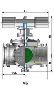 氣動四通球閥實(shí)物圖