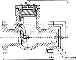 H44H法蘭止回閥結(jié)構(gòu)圖