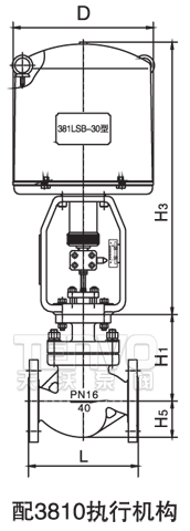 配3810電動執(zhí)行器電子式電動調(diào)節(jié)閥外形尺寸圖