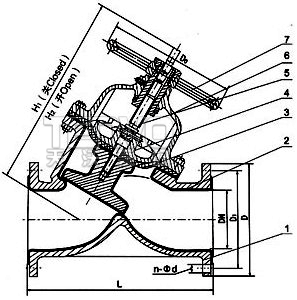 G45J直流式襯膠隔膜閥結(jié)構(gòu)圖