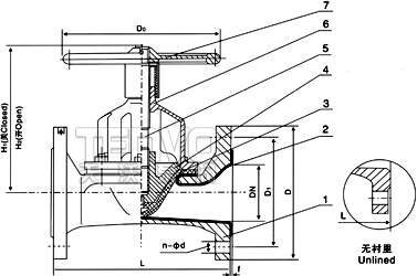 直通式隔膜閥結(jié)構(gòu)圖