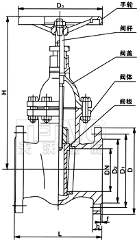 Z45T鑄鐵暗桿閘閥結(jié)構(gòu)圖