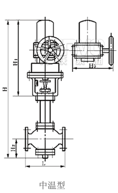 中溫型ZSPQ氣動(dòng)活塞切斷閥外形尺寸圖
